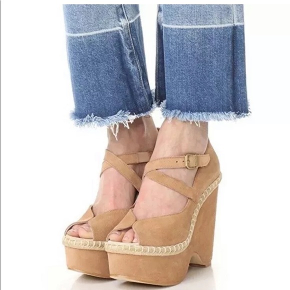 Free People Shoes - Free People Terrace Suede Wedges Blush 39